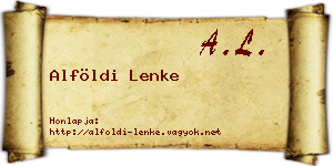 Alföldi Lenke névjegykártya